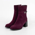 Vastag sarkú bokacsizma K850-34B Burgundia » MeiShoes.ro