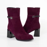 Vastag sarkú bokacsizma K850-34B Burgundia » MeiShoes.ro