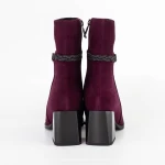 Vastag sarkú bokacsizma K850-34B Burgundia » MeiShoes.ro