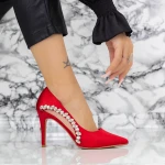 Stiletto cipő 2XKK7 Piros » MeiShoes.ro