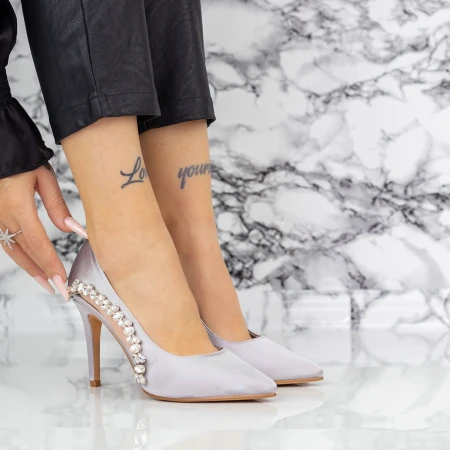 Stiletto cipő 2XKK7 Szürke » MeiShoes.ro