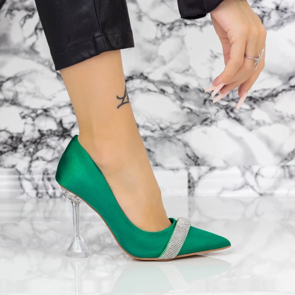 Stiletto cipő 2SY18 Zöld » MeiShoes.ro