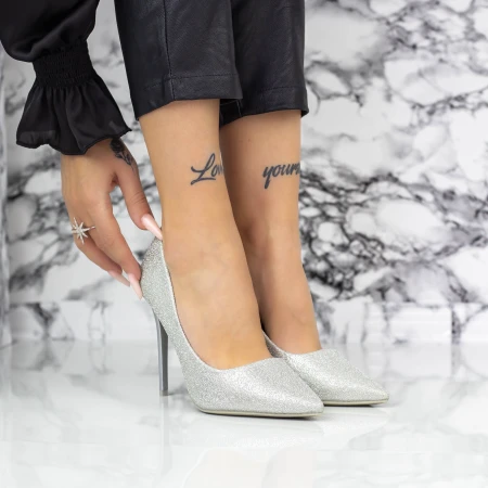 Stiletto cipő 2YZ1 Ezüst » MeiShoes.ro