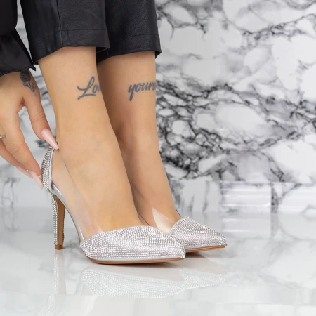 Stiletto cipő 2XKK6 Ezüst » MeiShoes.ro