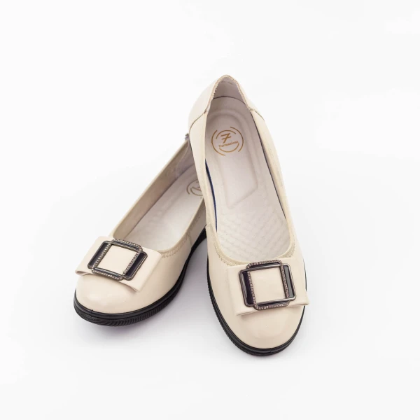 Női balerina cipő A130 Krém » MeiShoes.ro