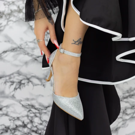 Stiletto cipő 2YXD66 Ezüst » MeiShoes.ro