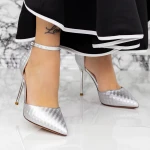 Stiletto cipő 2DC2 Ezüst » MeiShoes.ro