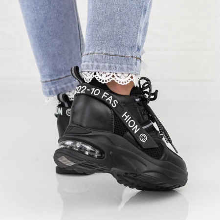 Női sportcipő platformmal 2MX6 Fekete » MeiShoes.ro