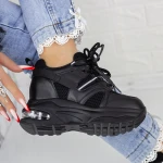 Női sportcipő platformmal 2MX6 Fekete » MeiShoes.ro