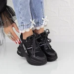 Női sportcipő platformmal 2MX6 Fekete » MeiShoes.ro