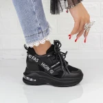 Női sportcipő platformmal 2MX6 Fekete » MeiShoes.ro