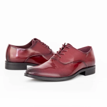 Elegáns férfi cipő 10G1272 Burgundia » MeiShoes.ro