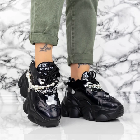 Női sportcipő platformmal 998 Fekete » MeiShoes.ro