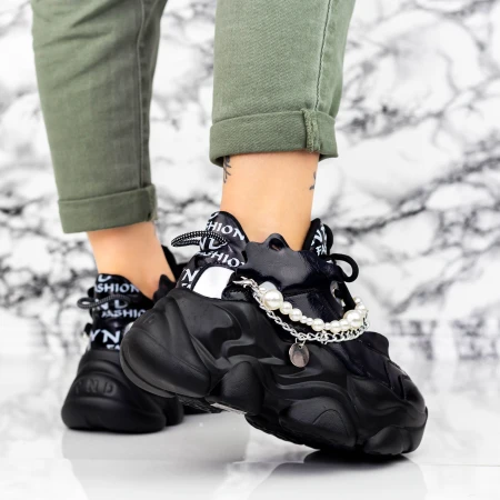 Női sportcipő platformmal 998 Fekete » MeiShoes.ro