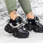 Női sportcipő platformmal 998 Fekete » MeiShoes.ro