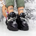 Női sportcipő platformmal 998 Fekete » MeiShoes.ro