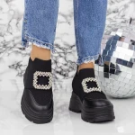 Női sportcipő platformmal 2MX9 Fekete » MeiShoes.ro