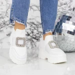 Női sportcipő platformmal 2MX9 Fehér » MeiShoes.ro