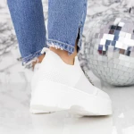 Női sportcipő platformmal 2MX9 Fehér » MeiShoes.ro