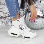 Női sportcipő platformmal K08 Fehér » MeiShoes.ro