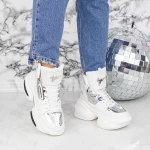 Női sportcipő platformmal K08 Fehér » MeiShoes.ro
