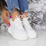 Női sportcipő platformmal 2MX8 Fehér » MeiShoes.ro