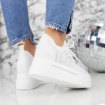 Női sportcipő platformmal 2MX8 Fehér » MeiShoes.ro