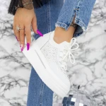 Női sportcipő platformmal 2MX8 Fehér » MeiShoes.ro