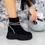 Női sportcipő platformmal 2MX10 Fekete » MeiShoes.ro