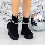 Női sportcipő platformmal 2MX10 Fekete » MeiShoes.ro