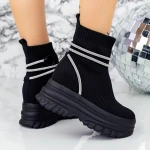 Női sportcipő platformmal 2MX10 Fekete » MeiShoes.ro