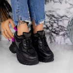 Női sportcipő platformmal 2SZ2 Fekete » MeiShoes.ro