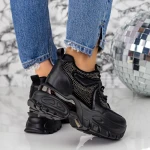 Női sportcipő platformmal 2SZ2 Fekete » MeiShoes.ro