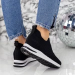 Női sportcipő platformmal 2KDN8 Fekete » MeiShoes.ro