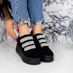 Női sportcipő platformmal 2SZ7 Fekete » MeiShoes.ro