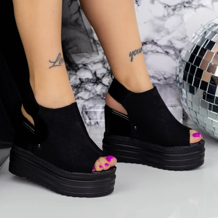Női platform szandál 2W58 Fekete » MeiShoes.ro