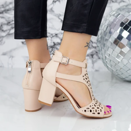 Vastag sarkú szandál 2XKK98 Bézs » MeiShoes.ro
