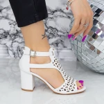 Vastag sarkú szandál 2XKK98 Fehér » MeiShoes.ro