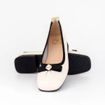 Női balerina cipő 6203-3 Krém » MeiShoes.ro