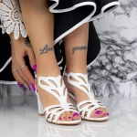 Vastag sarkú szandál 2XKK95 Fehér » MeiShoes.ro