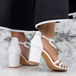 Vastag sarkú szandál 2XKK95 Fehér » MeiShoes.ro