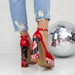 Női szandál sarok és platform 2HLX2 Piros » MeiShoes.ro