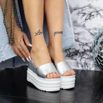 Női platform papucs XN70 Ezüst » MeiShoes.ro