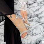 Női szandál sarok és platform 2YXD81 Ezüst » MeiShoes.ro