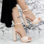 Női szandál sarok és platform 2BD33 Bézs » MeiShoes.ro