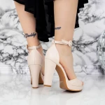 Női szandál sarok és platform 2BD33 Bézs » MeiShoes.ro