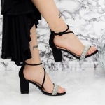 Vastag sarkú női szandál 2YXD77 Fekete » MeiShoes.ro