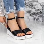 Női platform szandál 2PT3 Fekete » MeiShoes.ro