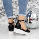 Női platform szandál 2PT3 Fekete » MeiShoes.ro