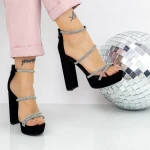 Női szandál sarok és platform 2XKK77 Fekete » MeiShoes.ro
